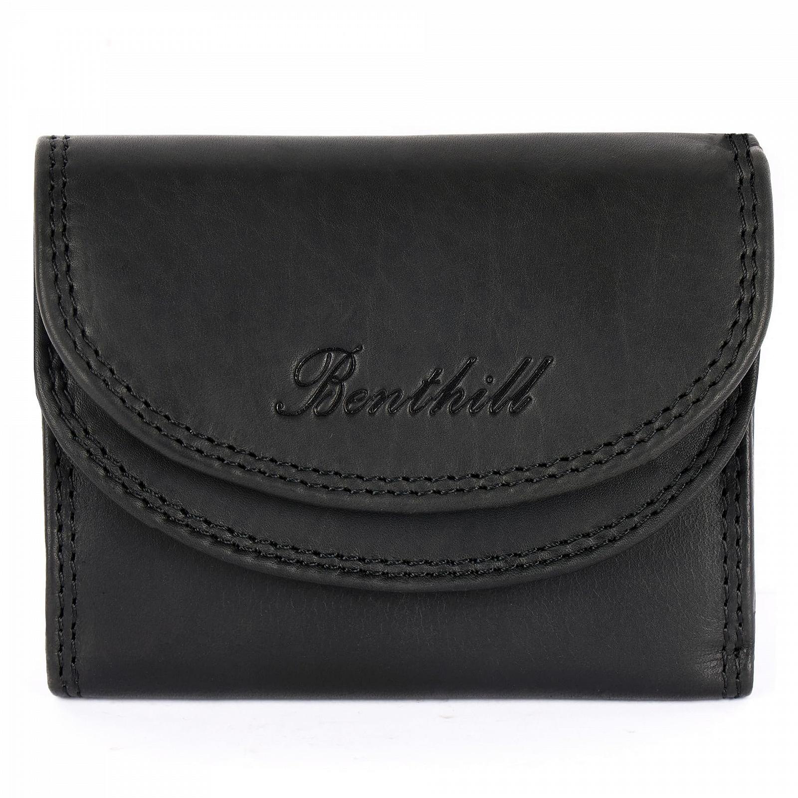 Кошелек Benthill Маленький Кожаный RFID Черный Классический, фото №1