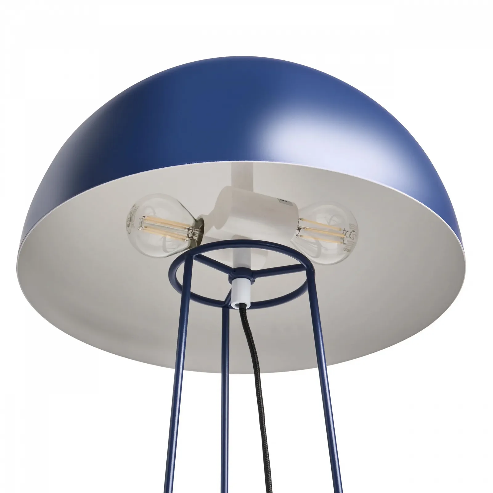 Настільна лампа Beliani Mopan металева синя з напівкруглим абажуром на 2 лампи 52 см висока Modern, фото №4