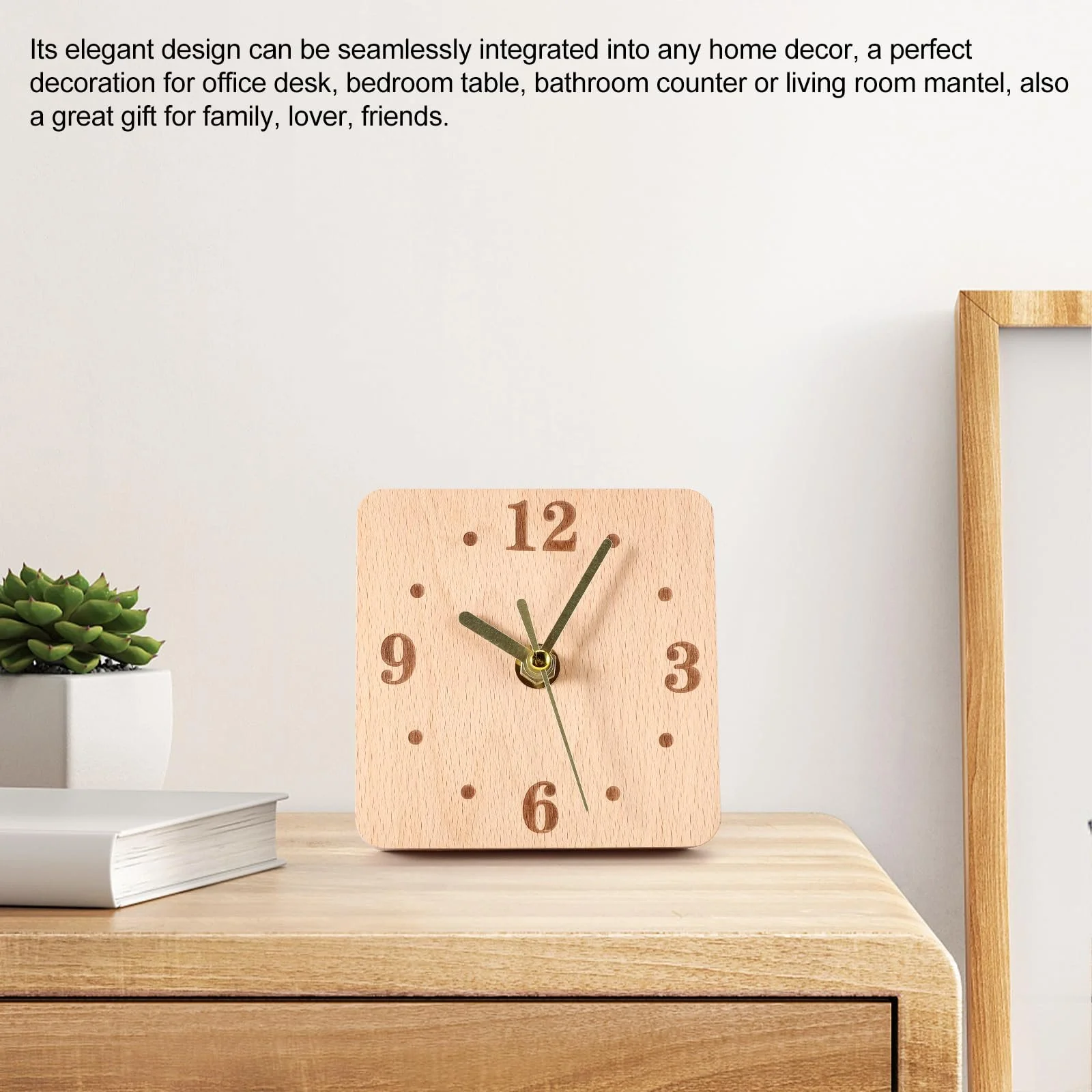 Настольные часы ZONJIE Деревянные, 11 см, аналоговые, фото №6