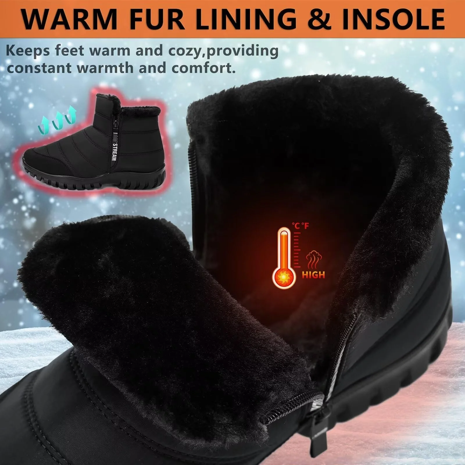 Мужские зимние ботинки CHDDHX утепленные, фото №2