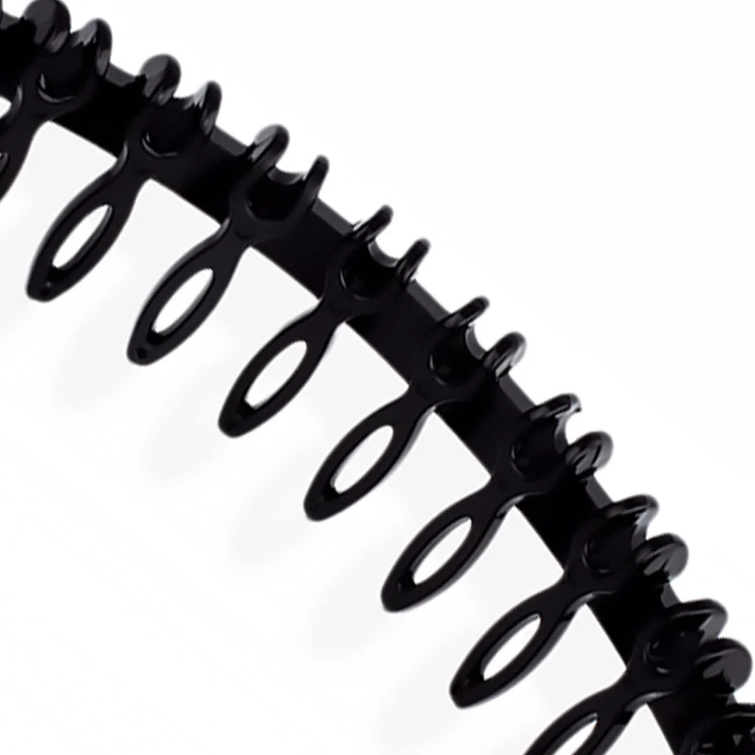 Обруч для волосся K16-001 з гребінцем 2.5 см Чорний, фото №6