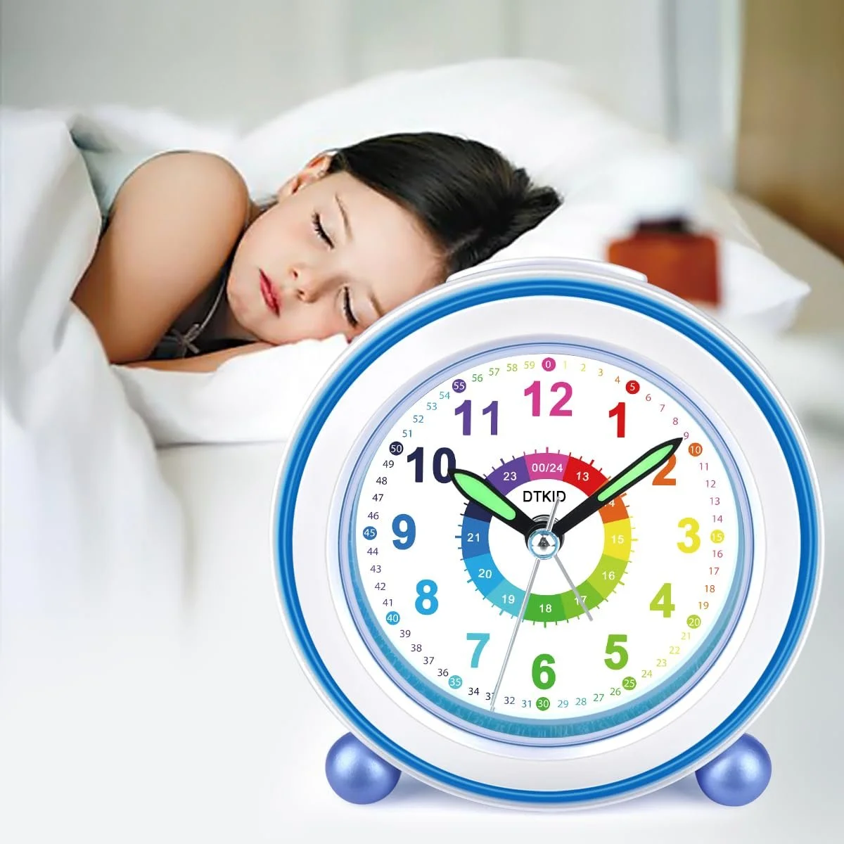Дитячий Будильник DTKID, Безшумний будильник з повтором сигналу та нічником, фото №7