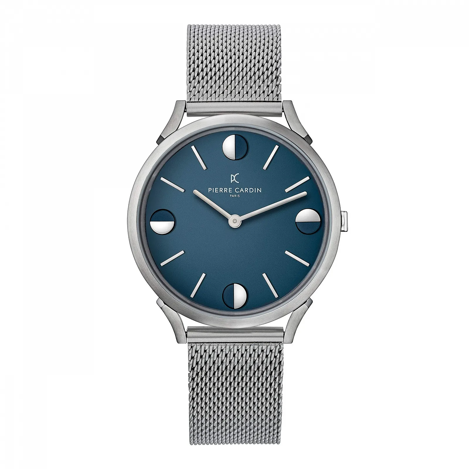 Годинник Pierre Cardin Pigalle Half Moon Унісекс Аналоговий Кварцовий, срібний/блакитний, Браслет, фото №5 Годинник Pierre Cardin Pigalle Half Moon Унісекс Аналоговий Кварцовий, срібний/блакитний, Браслет, фото №5