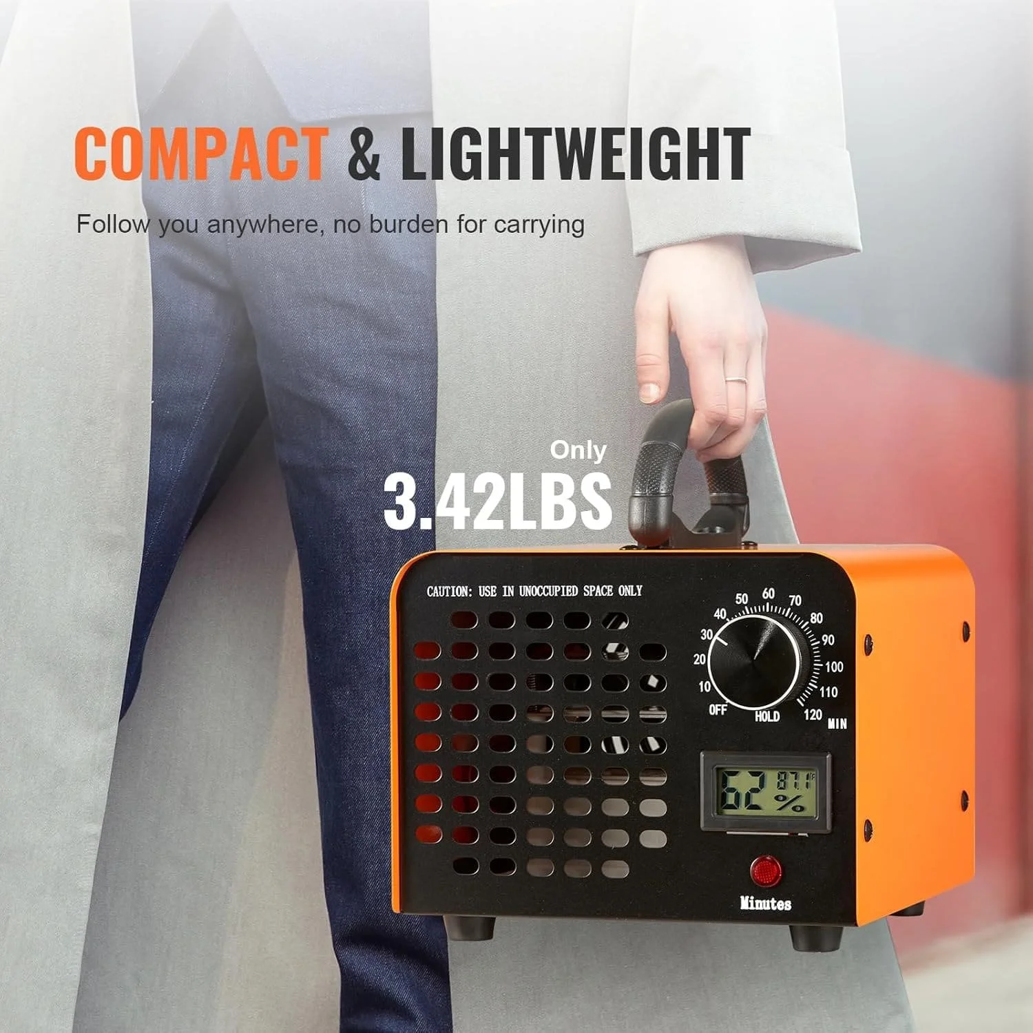 Генератор озону для видалення запаху, очищення повітря 12000 мг/г VEVOR Чорний, фото №5