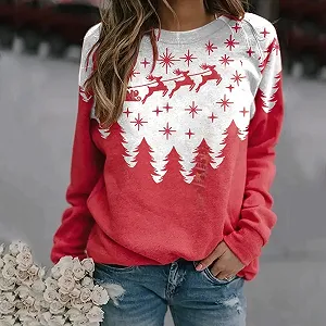 Рождественский свитер Женский Зимний Рождественский свитер Флисовая толстовка с принтом synthetic.ua - Фото 1