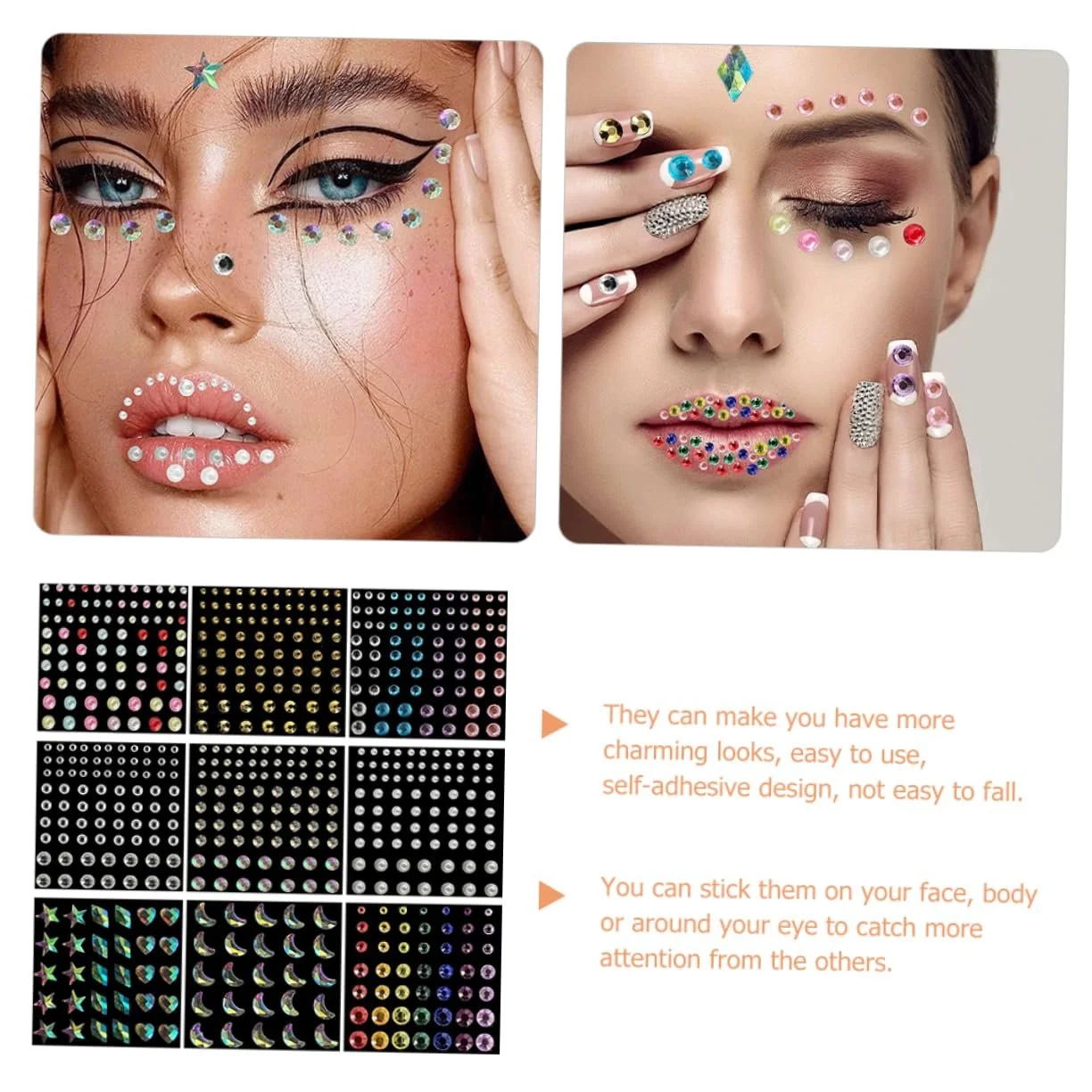 Стрази PLAFOPE 9 аркушів, блискучі, фото №3