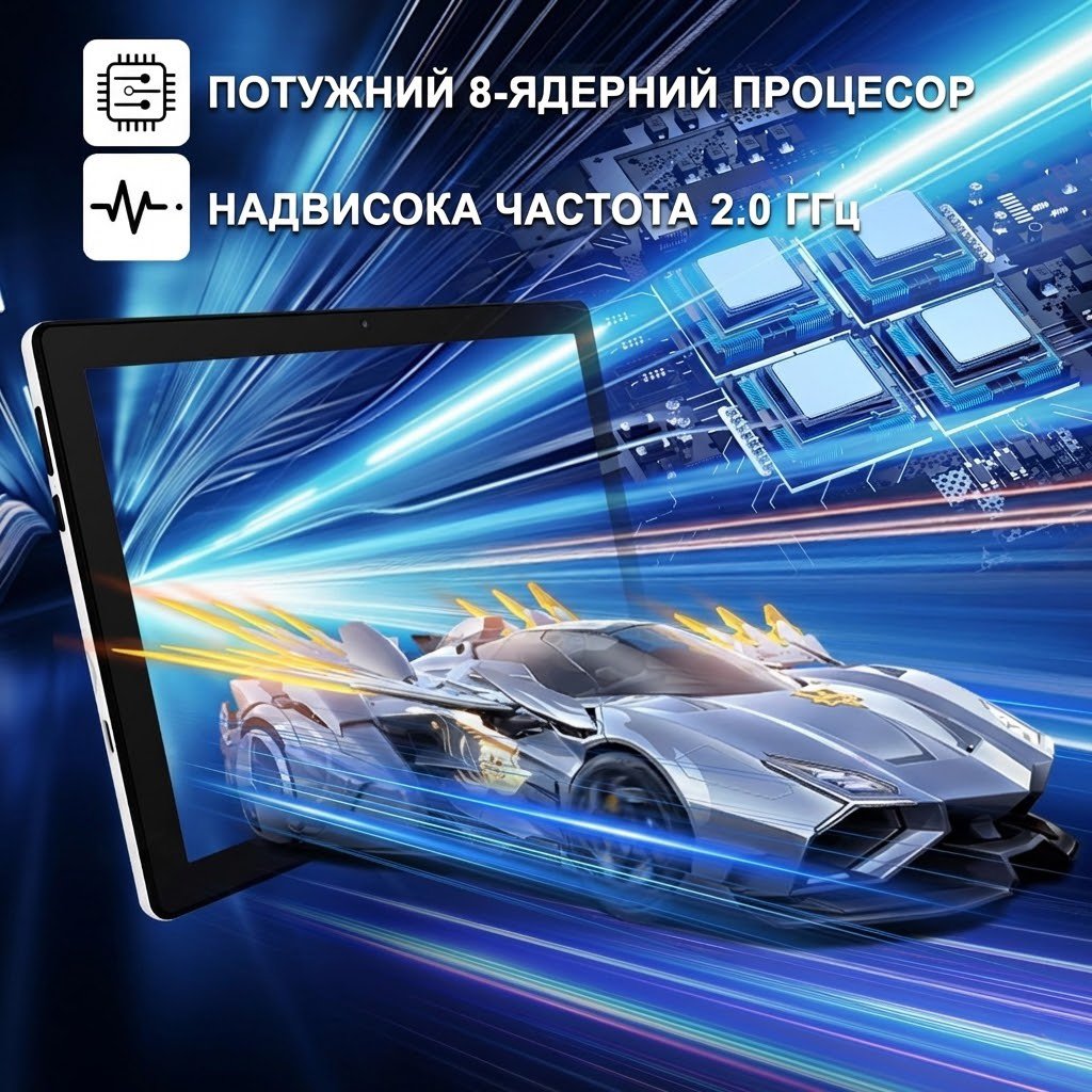 Планшет 10" Yicty Tablet 10 3+5/64GB 8 ядер Android 14 Белый, фото №4
