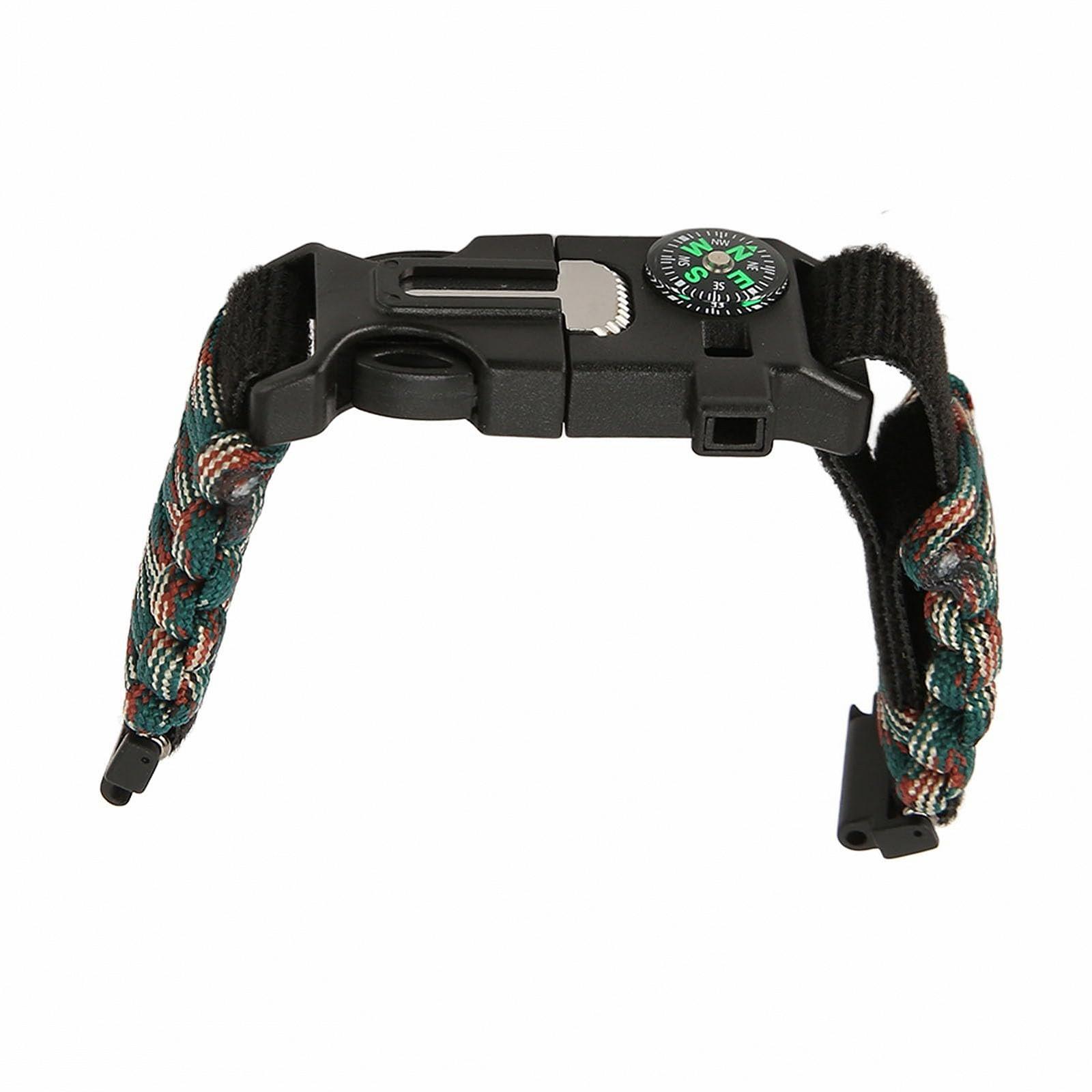 Браслет Paracord зі свистком, компасом, різаком для мотузки, регульованим кресалом, стильний браслет Paracord для кемпінгу та скелелазіння, фото №6