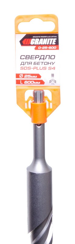 Свердло для бетону GRANITE SDS-PLUS S4 25х600 мм 0-25-600, фото №2