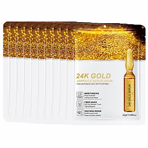 Маска для лица плёночная 24K Gold, против морщин, для глубокого очищения, для всех типов кожи, контролирующая жирность, 10 штук synthetic.ua - Фото 1
