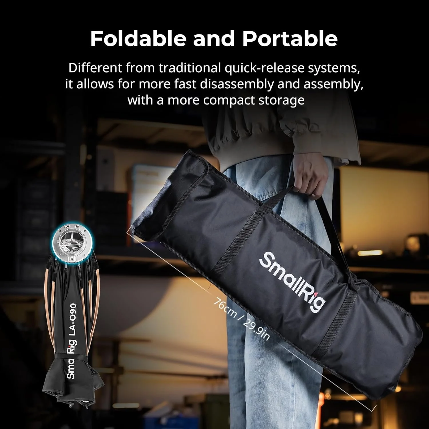 Софтбокс SmallRig LA-O90 90 см восьмиугольный Черный, фото №7 Софтбокс SmallRig LA-O90 90 см восьмиугольный Черный, фото №7