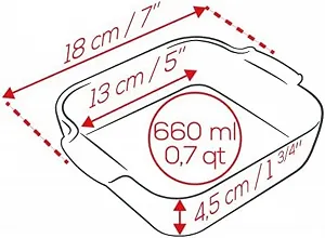 Форма для запекания PEUGEOT керамическая квадратная 18 см 0,66 л экрю synthetic.ua - Фото 1