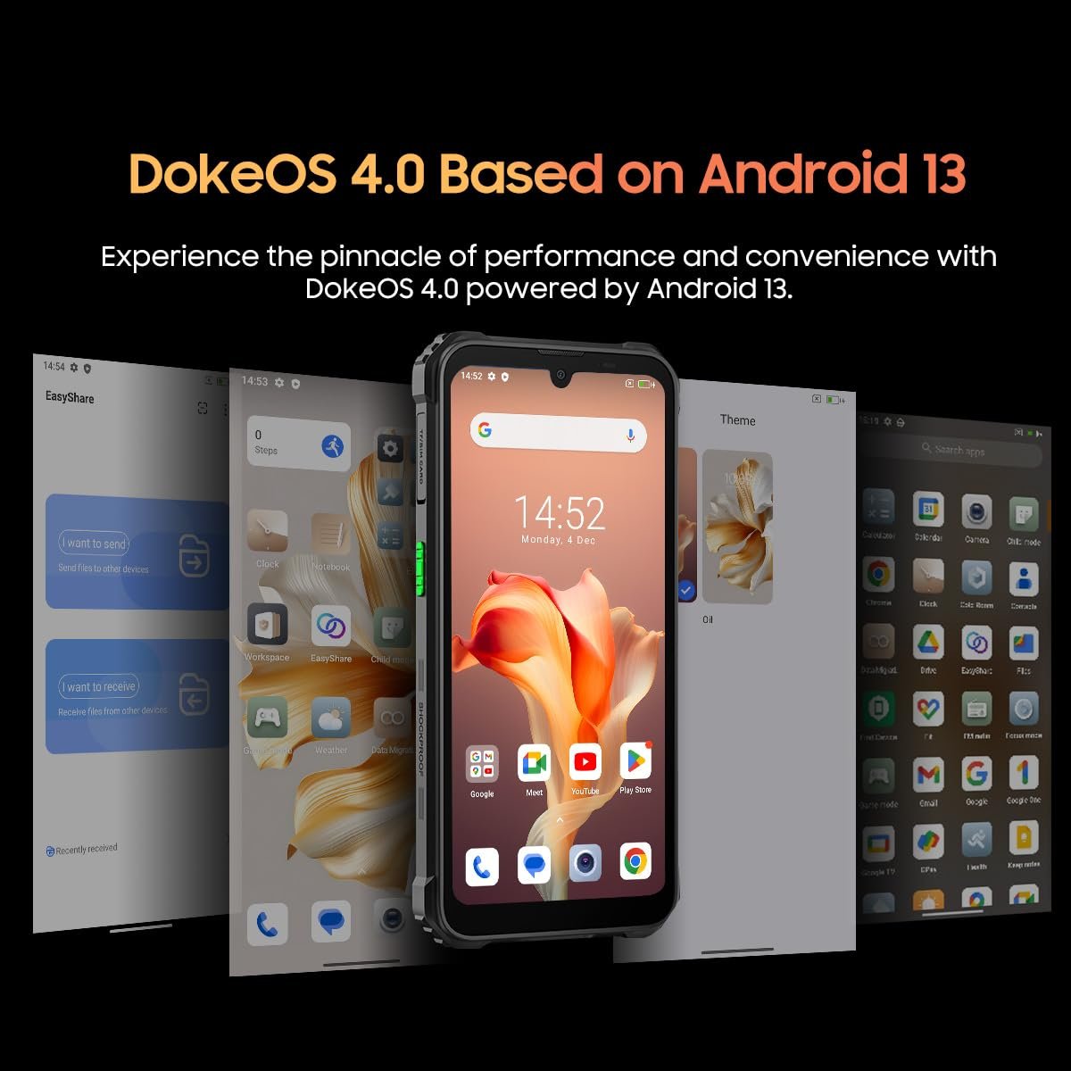 Смартфон Blackview Outdoor BV5300 Plus 16GB + 128GB (расширение 1TB) 13MP + 8MP 3 слота для карт Android 13 Dual SIM IP68 6.1 дюйма HD+ 6580 mAh NFC Черный, фото №9