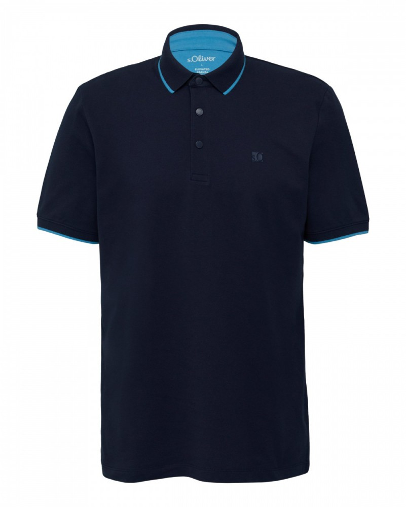 Футболка поло Cotton blend polo 2161571-5852 s.Oliver Темно-синій L, фото №4