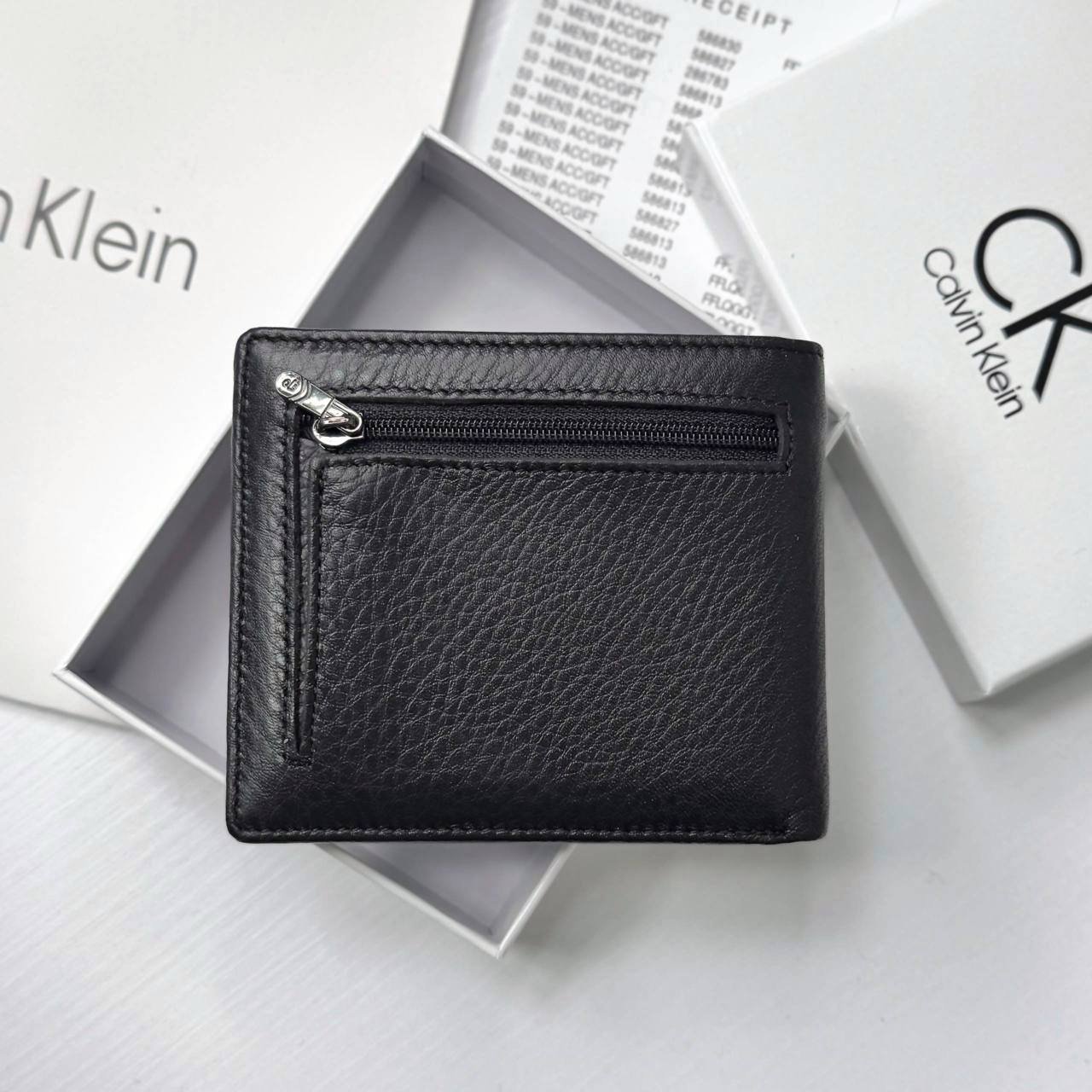 Чоловічий гаманець на магніті шкіряний брендовий Calvin Klein у подарунковій упаковці, фото №2