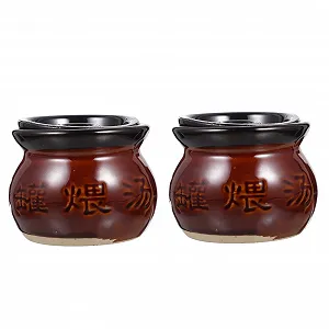 Набор кастрюль керамических 2 шт. с крышкой Белый - Фото 1