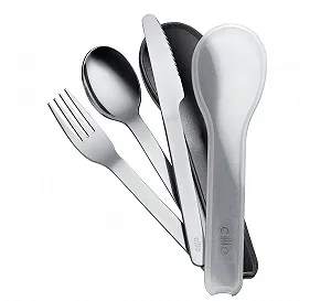 Набор столовых приборов Cilio Gita, 3 предмета, нержавеющая сталь, дорожные, пластиковая коробка - Фото 1
