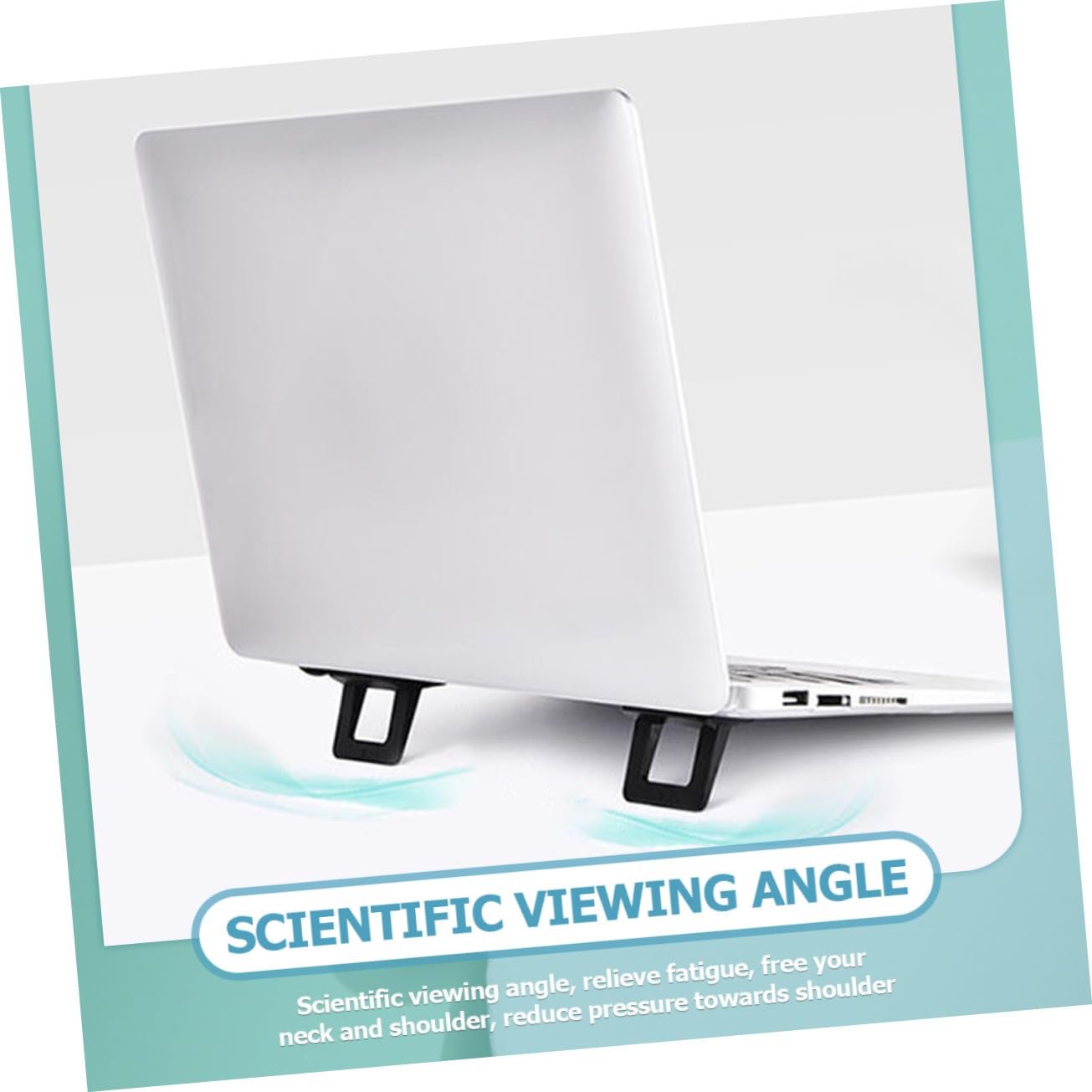 Підставка для ноутбука складна OUNONA, ергономічна, регульована по висоті для покращеного охолодження та постави для офісу, конференц-залів та дому, фото №9