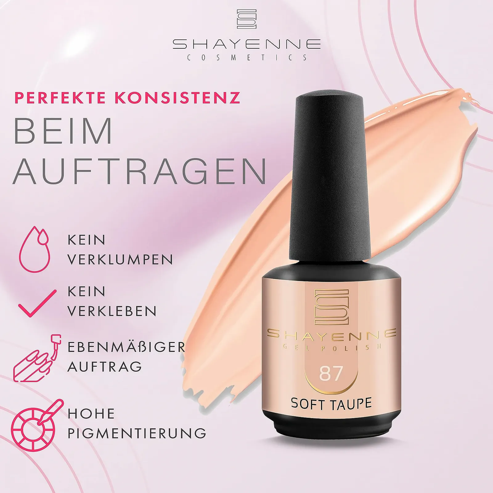 Гель-лак SHAYENNE 87 Soft Taupe Nude Beige, 15 мл, фото №3