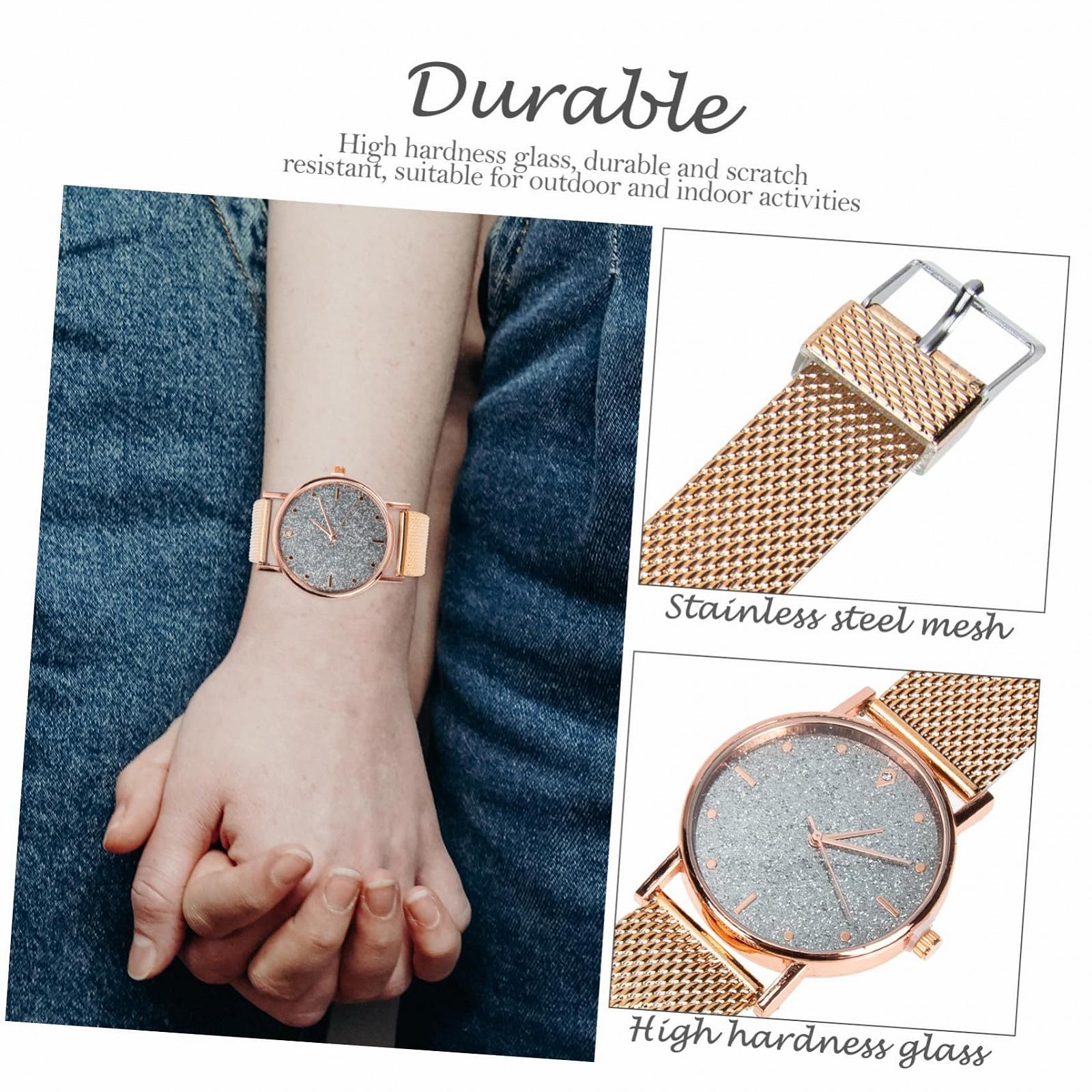 Часы кварцевые PartyKindom Женские Розовый Золотистый, фото №5 Часы кварцевые PartyKindom Женские Розовый Золотистый, фото №5