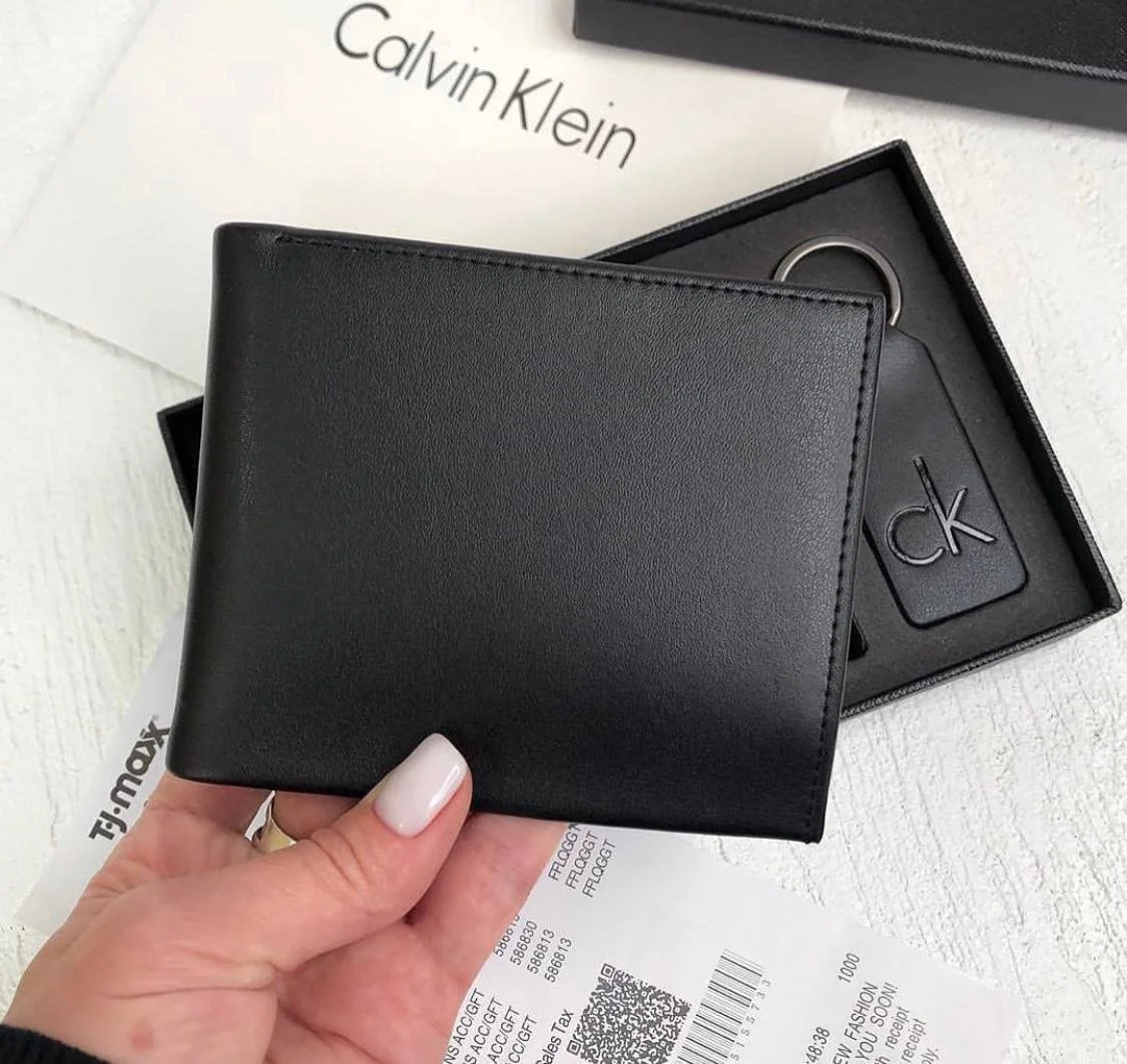 Чоловічий гаманець з натуральної шкіри Calvin Klein портмоне в подарунковому упакуванні Calvin Klein, фото №2
