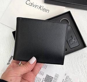 Чоловічий гаманець з натуральної шкіри Calvin Klein портмоне в подарунковому упакуванні Calvin Klein synthetic.ua - Фото 1