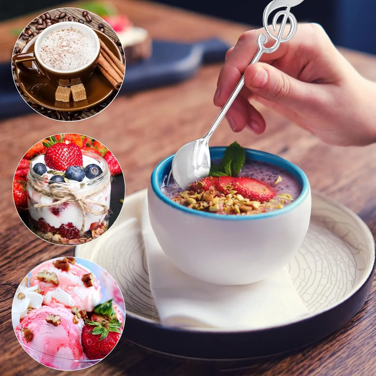 Ложка Кавова Набір 4 шт. Нотний Cтан з Нержавіючої Сталі, фото №6 Ложка Кавова Набір 4 шт. Нотний Cтан з Нержавіючої Сталі, фото №6