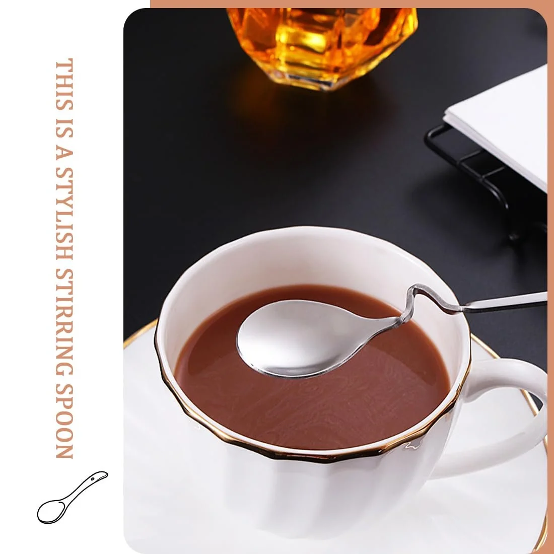 Ложка для меду з довгою ручкою WUSJCOF, нержавіюча сталь, набір 2 шт., фото №6 Ложка для меду з довгою ручкою WUSJCOF, нержавіюча сталь, набір 2 шт., фото №6