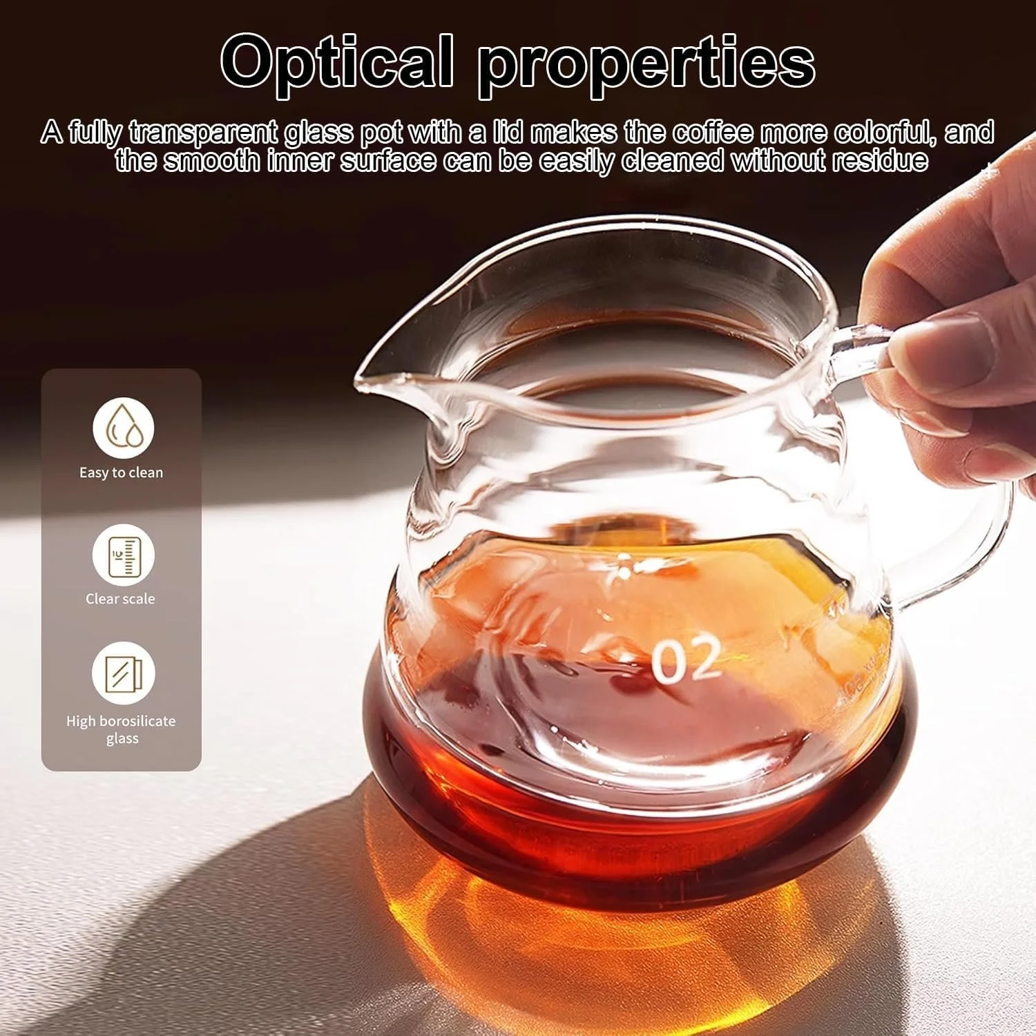 Кофейник HASLED стеклянный боросиликатный 360 мл, фото №4
