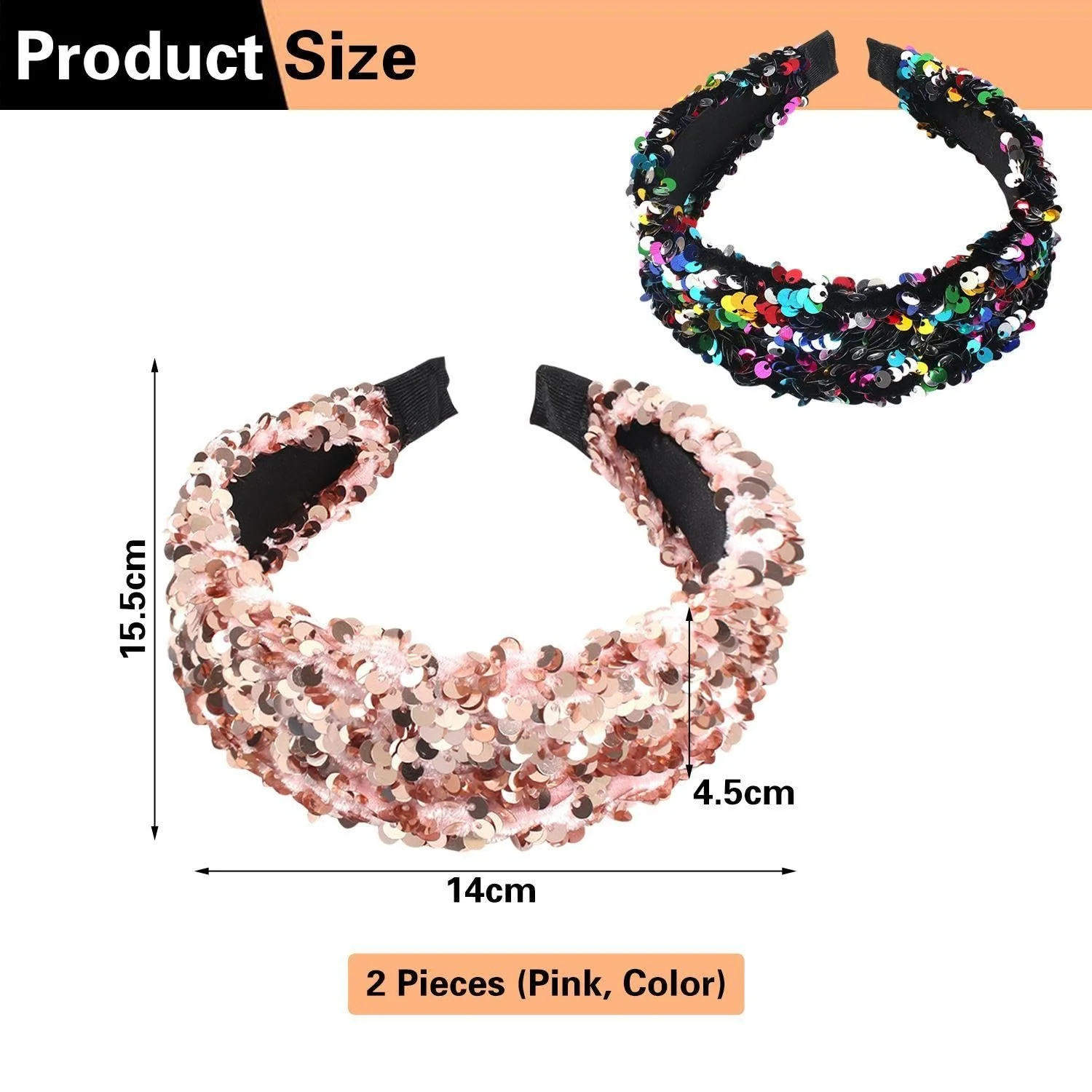 Набор из 2-х блестящих обручей на голову., фото №2