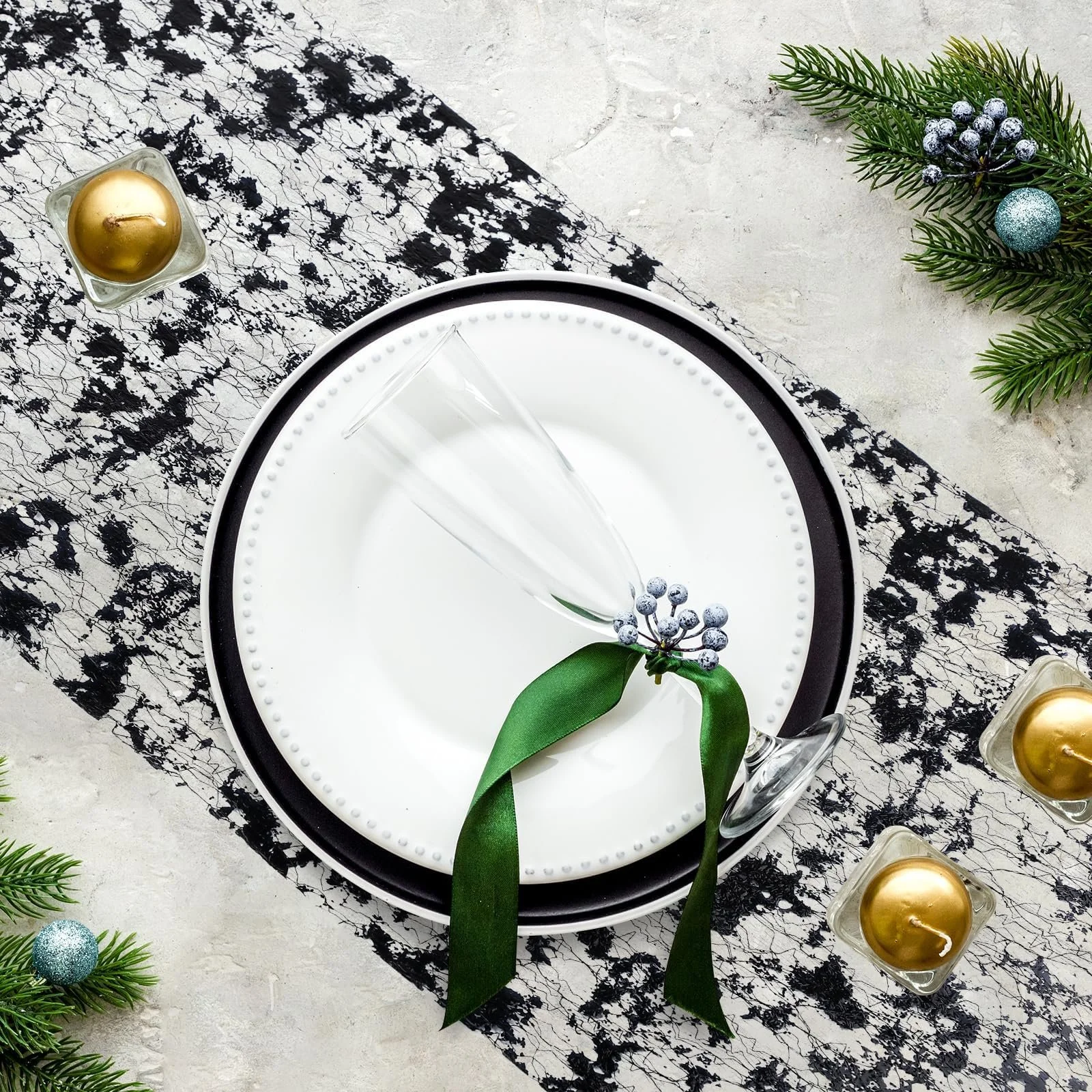 Ранер для столу Shiny Polyester 28 см x 10 м Black, фото №6