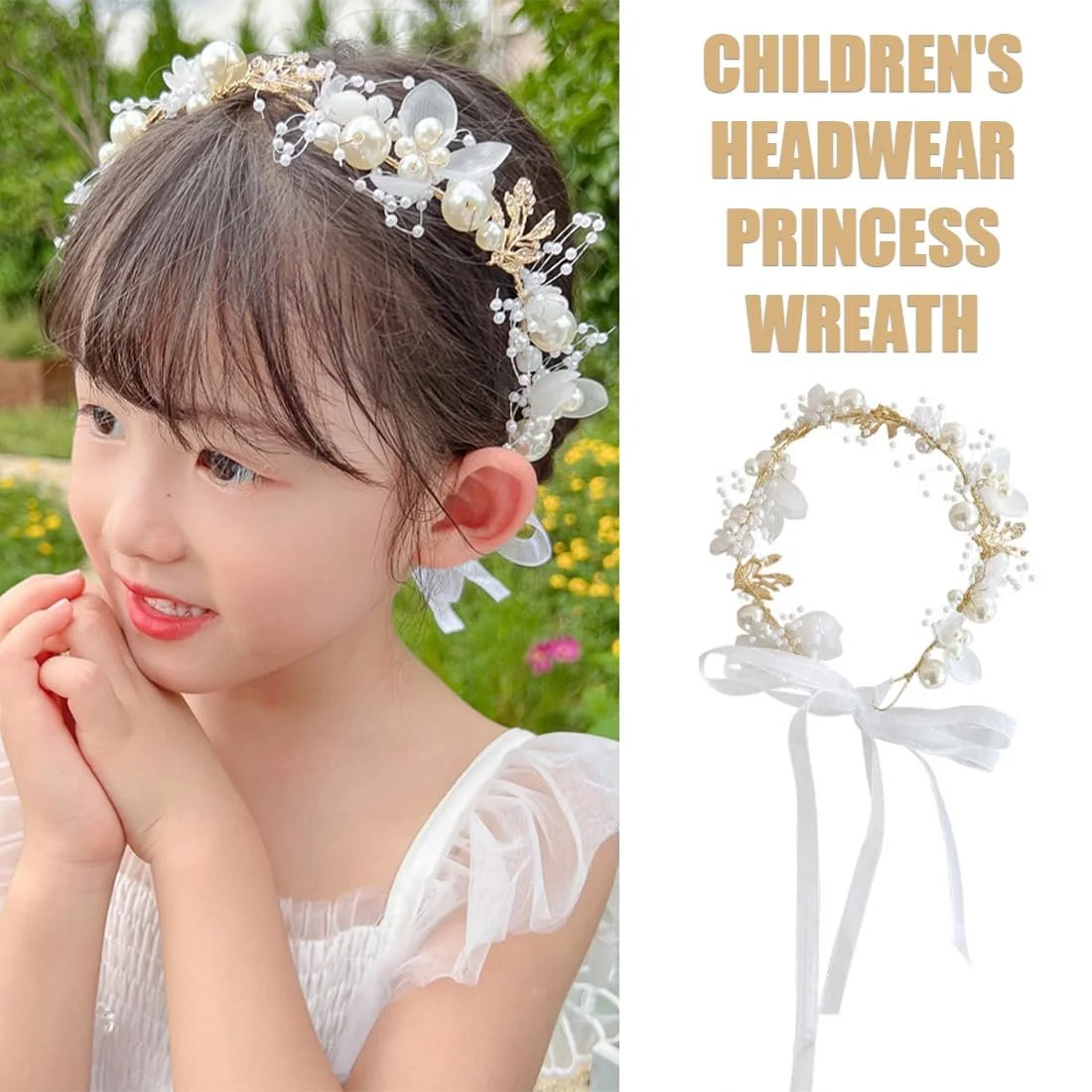 Вінок для волосся з квітами для дівчаток, 1 шт., фото №5