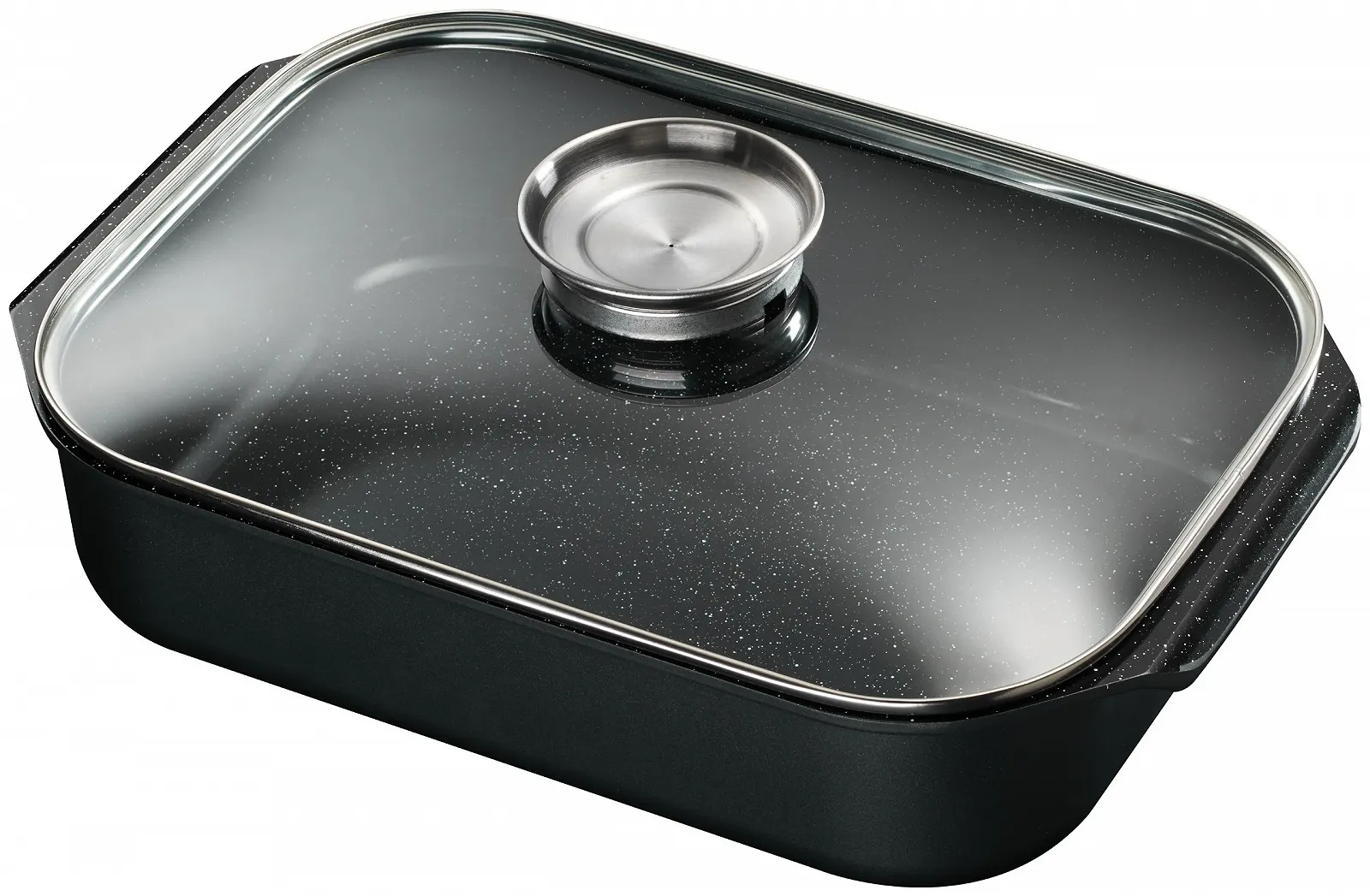 Жаровня King B6823S со стеклянной крышкой керамическое покрытие 40 x 26 см литой алюминий красный, фото №1