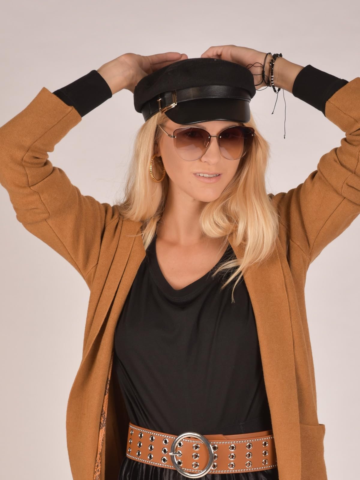 Сонцезахисні окуляри Cateye styleBREAKER 09020123 Без оправи з діамантовим огранюванням з тонованими лінзами Металева дужка, фото №6