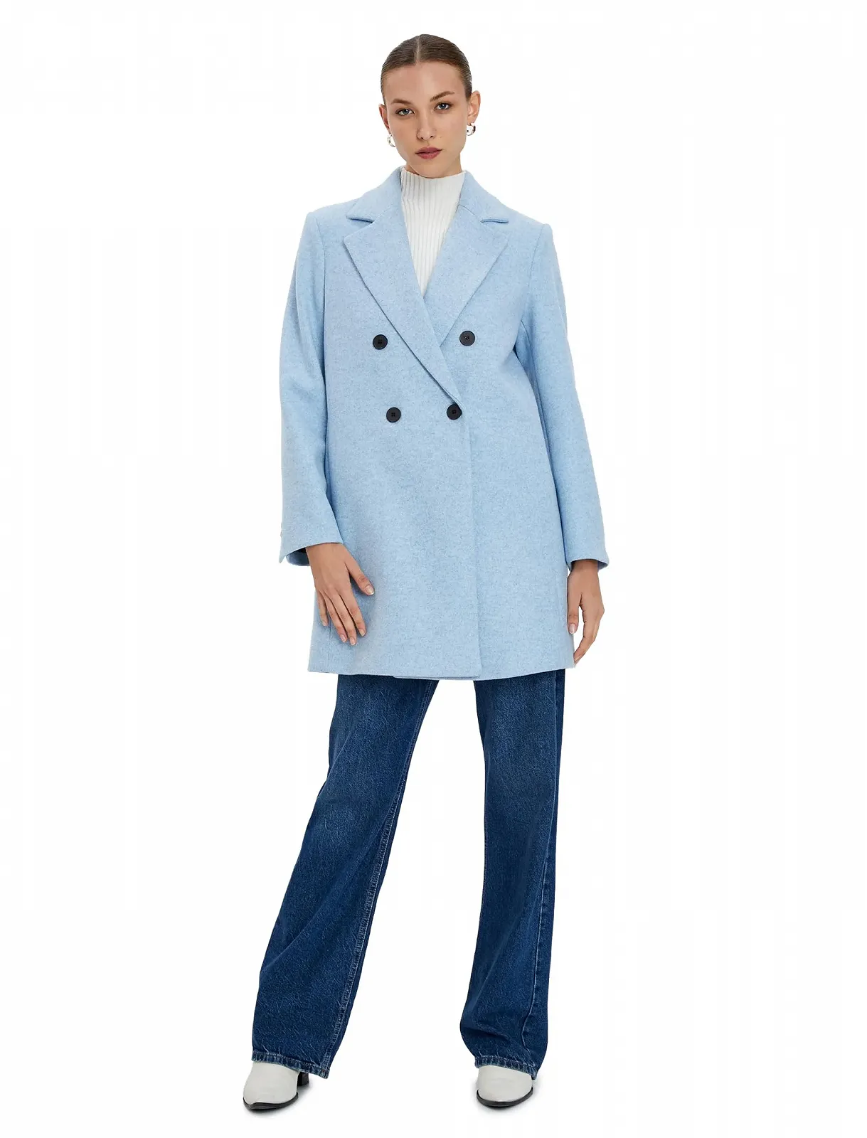 Пальто Koton Женское с запахом, длинный рукав, на пуговицах, с карманами, фото №1