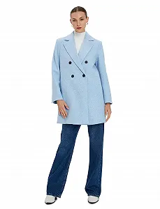 Пальто Koton Женское с запахом, длинный рукав, на пуговицах, с карманами - Фото 1
