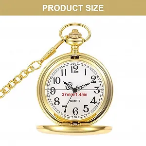 Карманные часы Cerioll Винтажные, Ретро Кварц с цепочкой, Антикварные часы с арабскими цифрами, Классические мужские карманные часы, Золотой synthetic.ua - Фото 1
