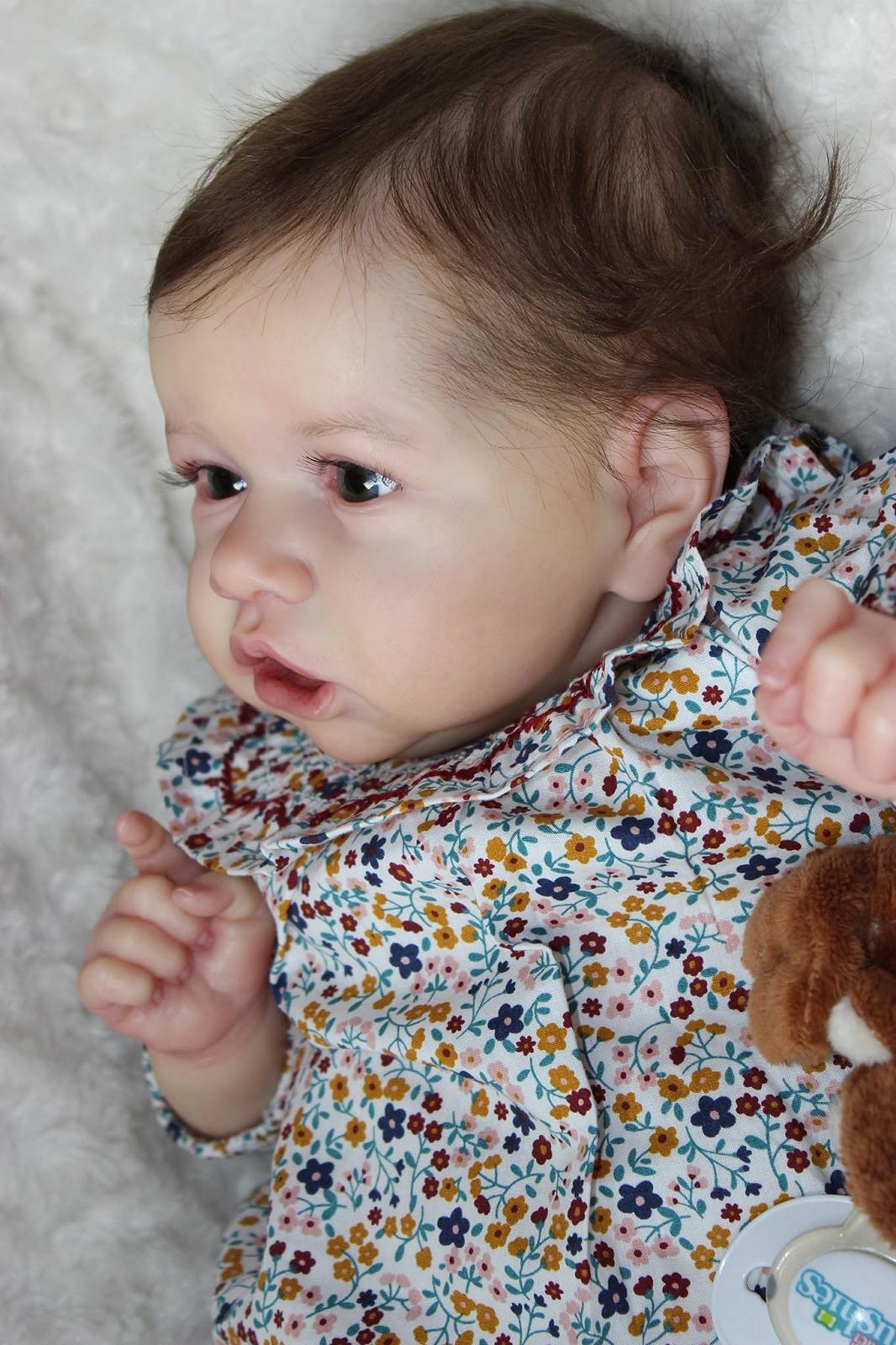 Кукла Anano Reborn Baby Girl Soft Silicone 22 дюйма 55 см реалистичная силиконовая кукла с красивым нарядом, бутылочкой, соской, фото №3