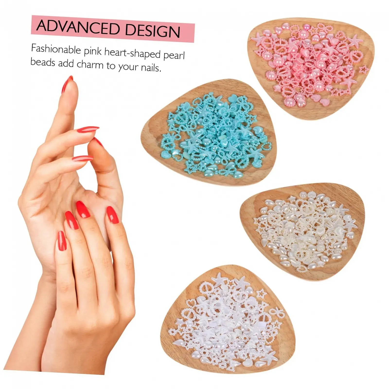 Набор для нейл-арта Healvian 2 шт., пластик, подвески для ногтей, бижутерия, стразы для волос, аксессуары для девочек, оконная валентность, 3D пластиковые бусины в форме сердца, фото №6