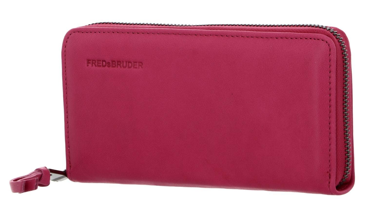 Кошелек кожаный FREDsBRUDER Jeren 19 см, ярко-розовый, кошелек для монет, фото №1