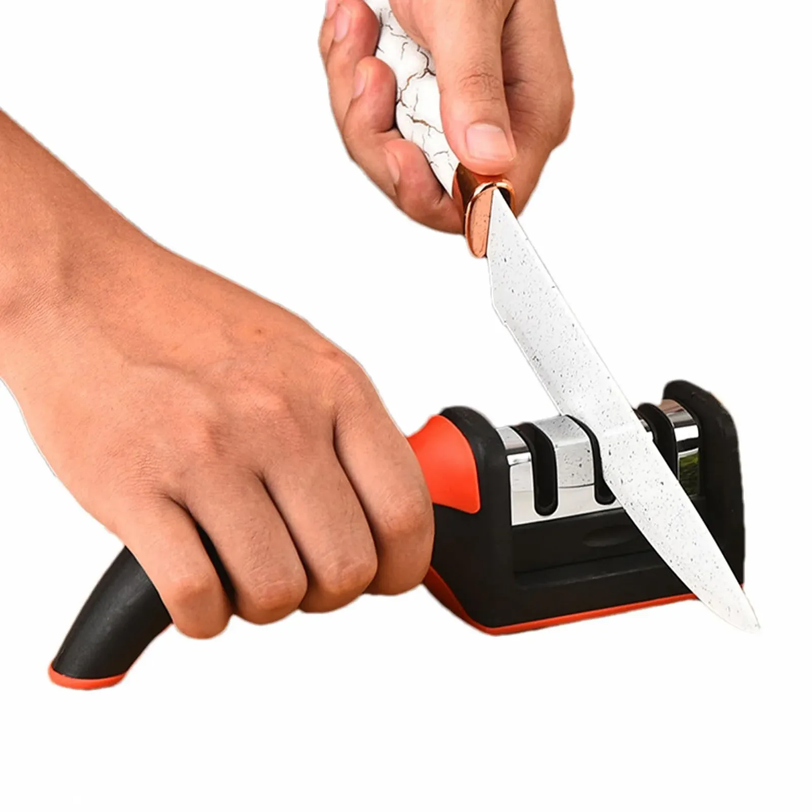 Точилка для ножів Kitchen Sharpener професійна багатоступенева ергономічна антиковзна, фото №7