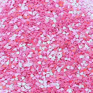 Блискітки 3 мм 30 г Персикове Прикраса для нігтів Серце Рожевий - Фото 1