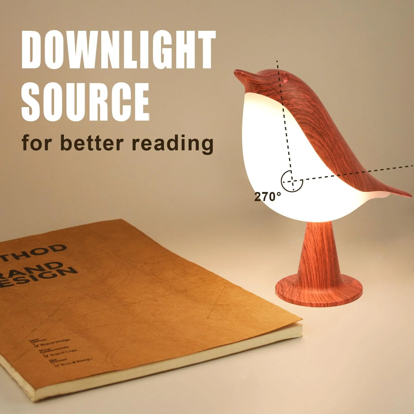 Настільна лампа акумуляторна бездротова сенсорна 3000 K - 6000 K дизайн пташки з аромадифузором набір з 2 шт, фото №5