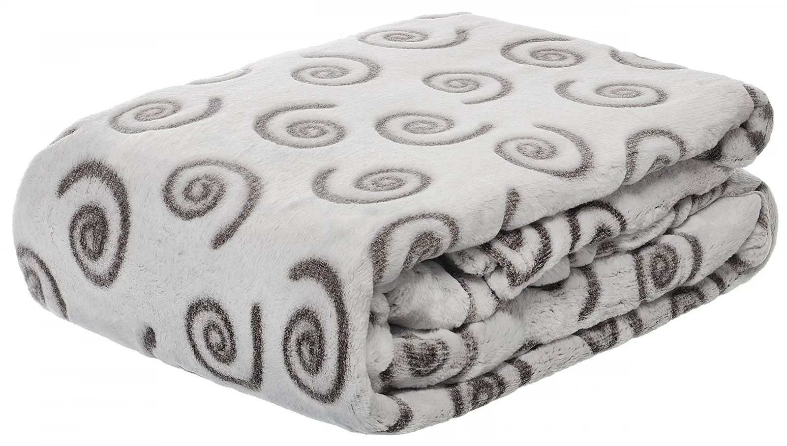 Фланелева Покривало Brandsseller 150 x 200 см, лазерний дизайн, білий/коричневий/завитки, фото №1