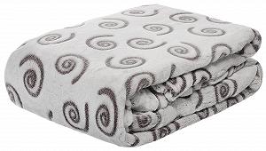 Фланелева Покривало Brandsseller 150 x 200 см, лазерний дизайн, білий/коричневий/завитки - Фото 1