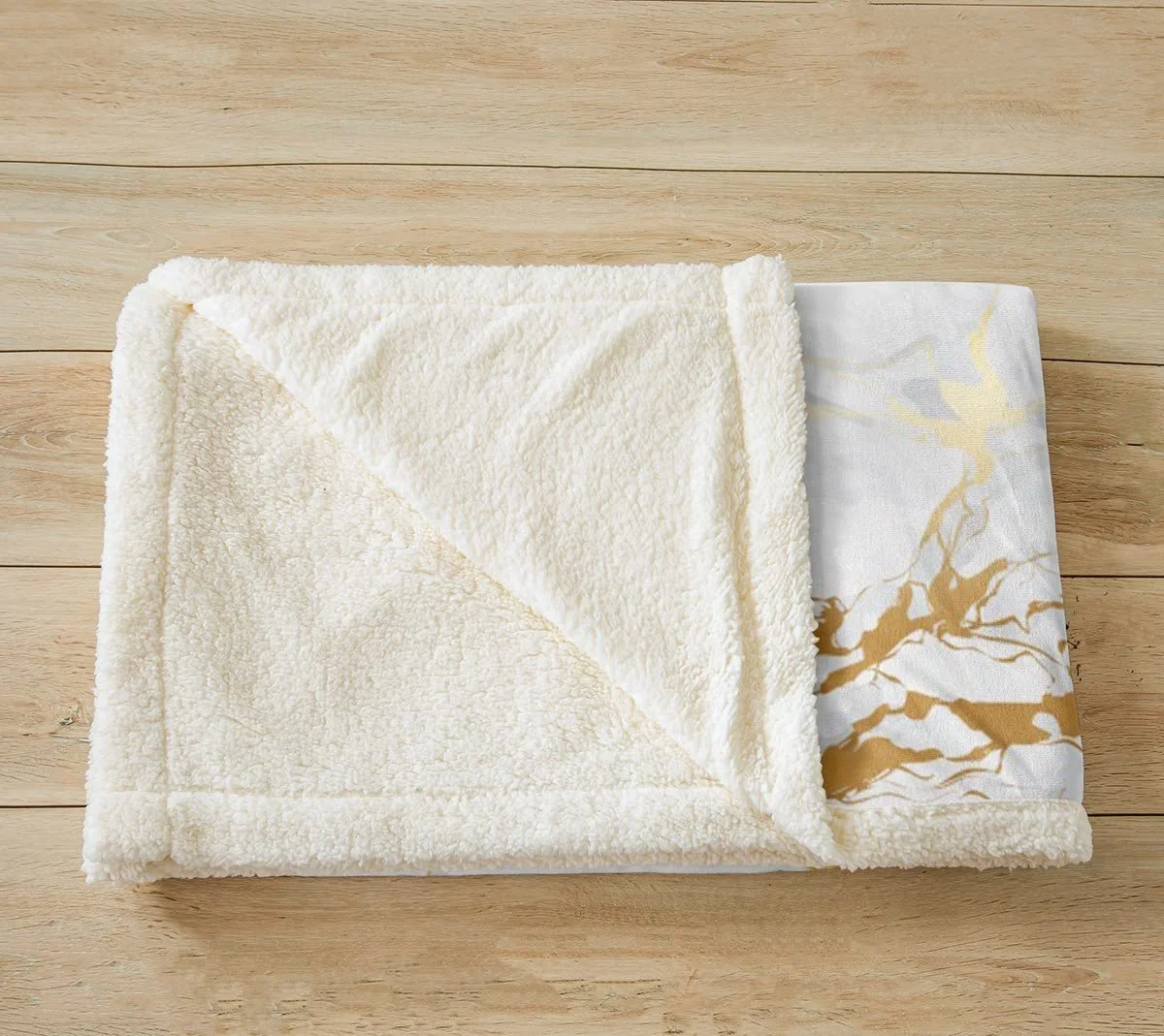 Покривало Tbrand Золотий Білий Мармур з принтом Мармуровий візерунок 150 x 200 см, фото №5