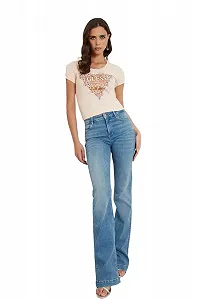 Женская футболка Guess - Bouquet Triangle Tee (W4GI24 J1314) - Бежевый - S synthetic.ua - Фото 1