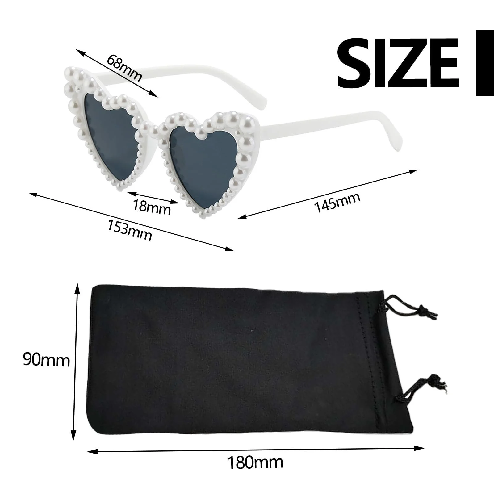 Солнцезащитные Очки Сердце Белый, фото №2