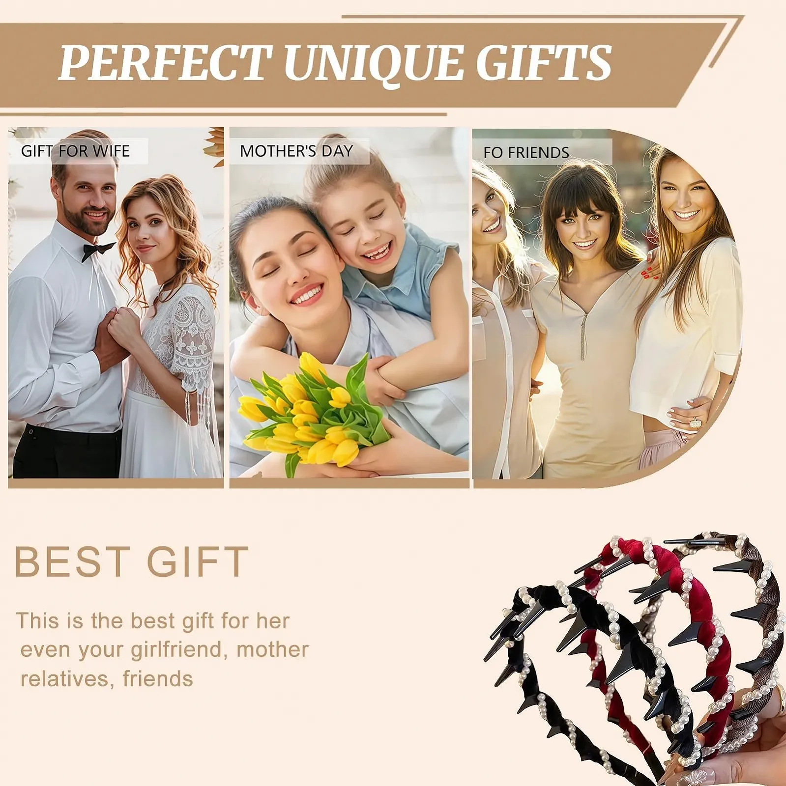 Жіночий обруч Зигзаг з перлинами, фото №7