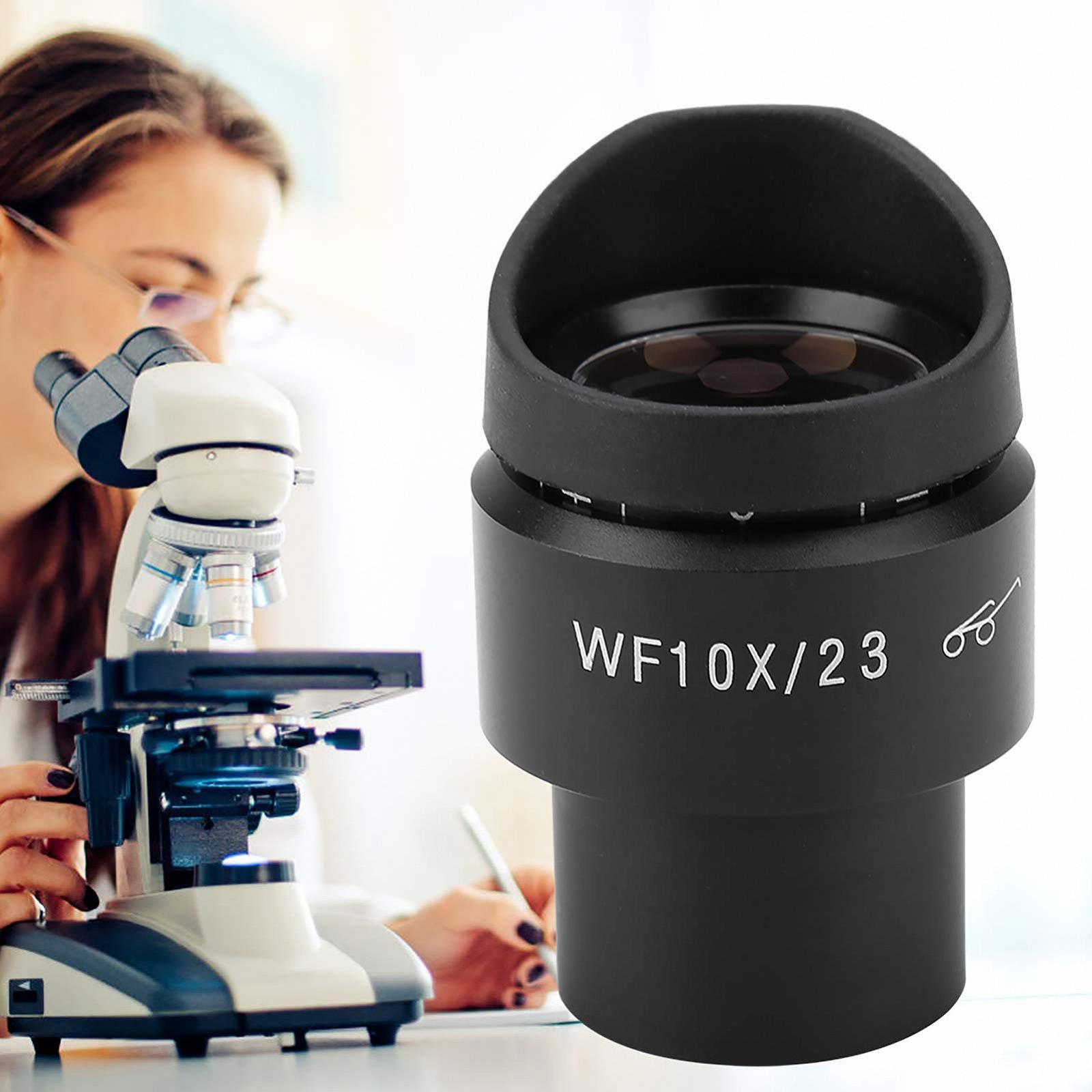 Окуляр для мікроскопа WF10X/23 Ширококутний, з широким полем зору 30 мм, біло-чорний, фото №5